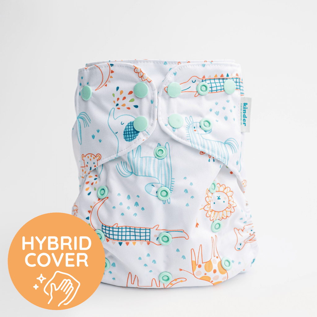 Safari Smiles - Modern - Cloth - Diapers - Diaper Cover - Kinder Cloth Diaper Co. - Pittsburgh - Based - Small - Business - Woman - Owned
