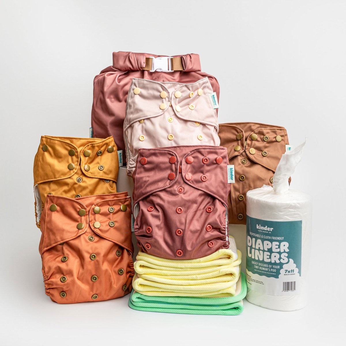 -Modern-Cloth-Diapers-New Parent Starter Bundle-Kinder Cloth Diaper Co.-Pittsburgh-Based-Small-Business-Woman-Owned