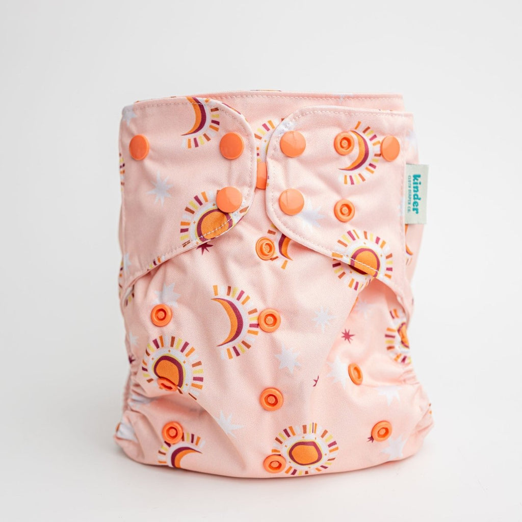 Sherbert Skies - Modern - Cloth - Diapers - Pocket Diaper - Kinder Cloth Diaper Co. - Pittsburgh - Based - Small - Business - Woman - Owned