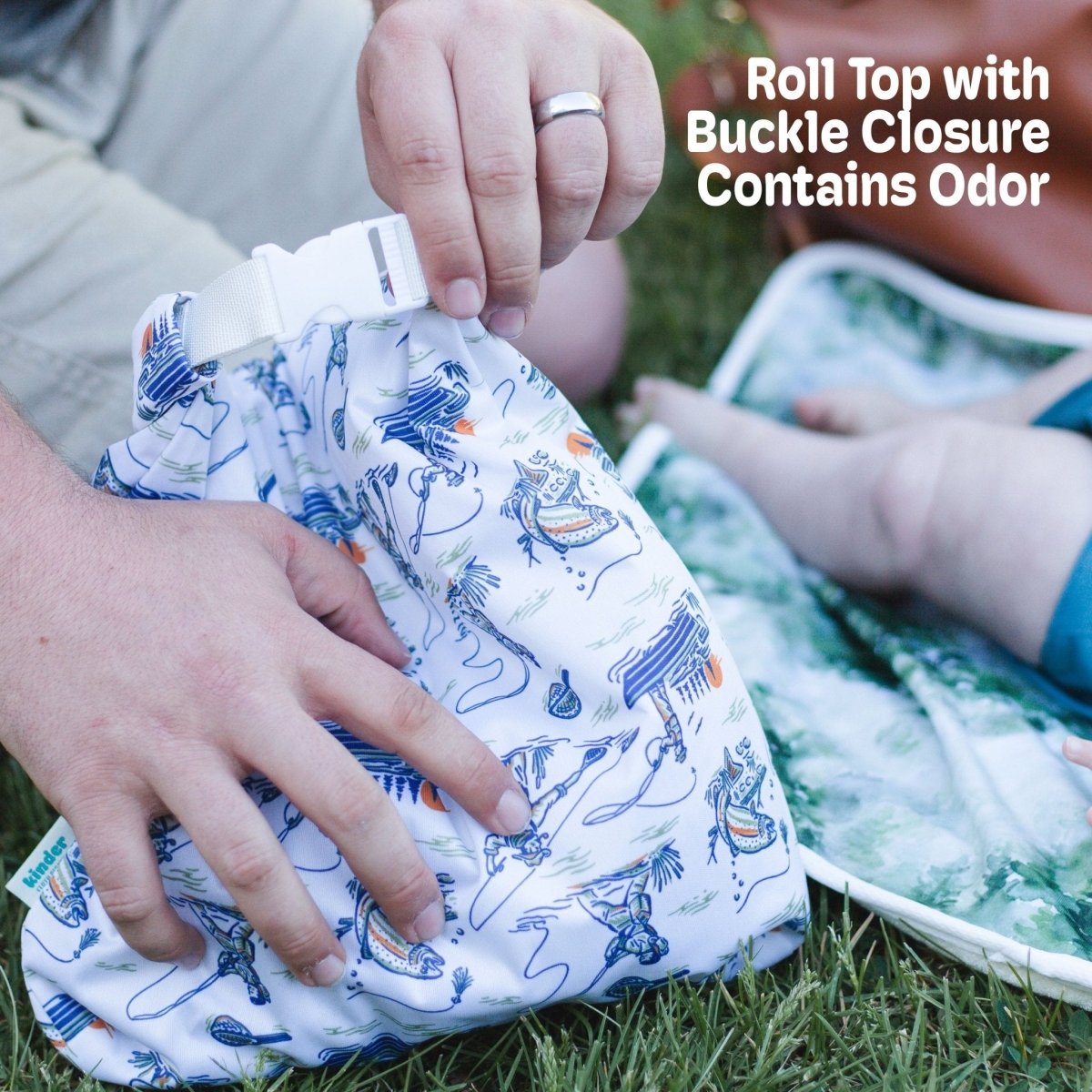 Roll Top Space Saver Water Resistant Small Wet Bag Travel Storage Bag - Kinder Cloth Diaper Co. - 07 - 06 - 04 - modern reusable cloth diapers and more for birth to potty training - Pittsburgh Based Small Business