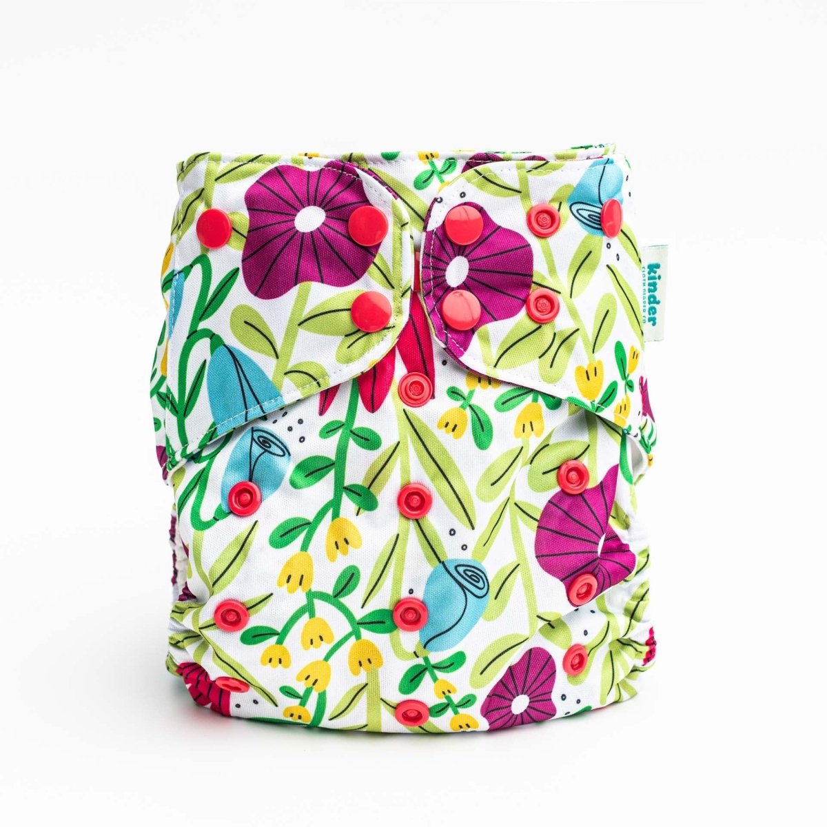 Floral: Essentials Pocket Cloth Diaper with Athletic Wicking Jersey, Grows with your Baby - Kinder Cloth Diaper Co. - 26 - 06 - 04 - modern reusable cloth diapers and more for birth to potty training - Pittsburgh Based Small Business