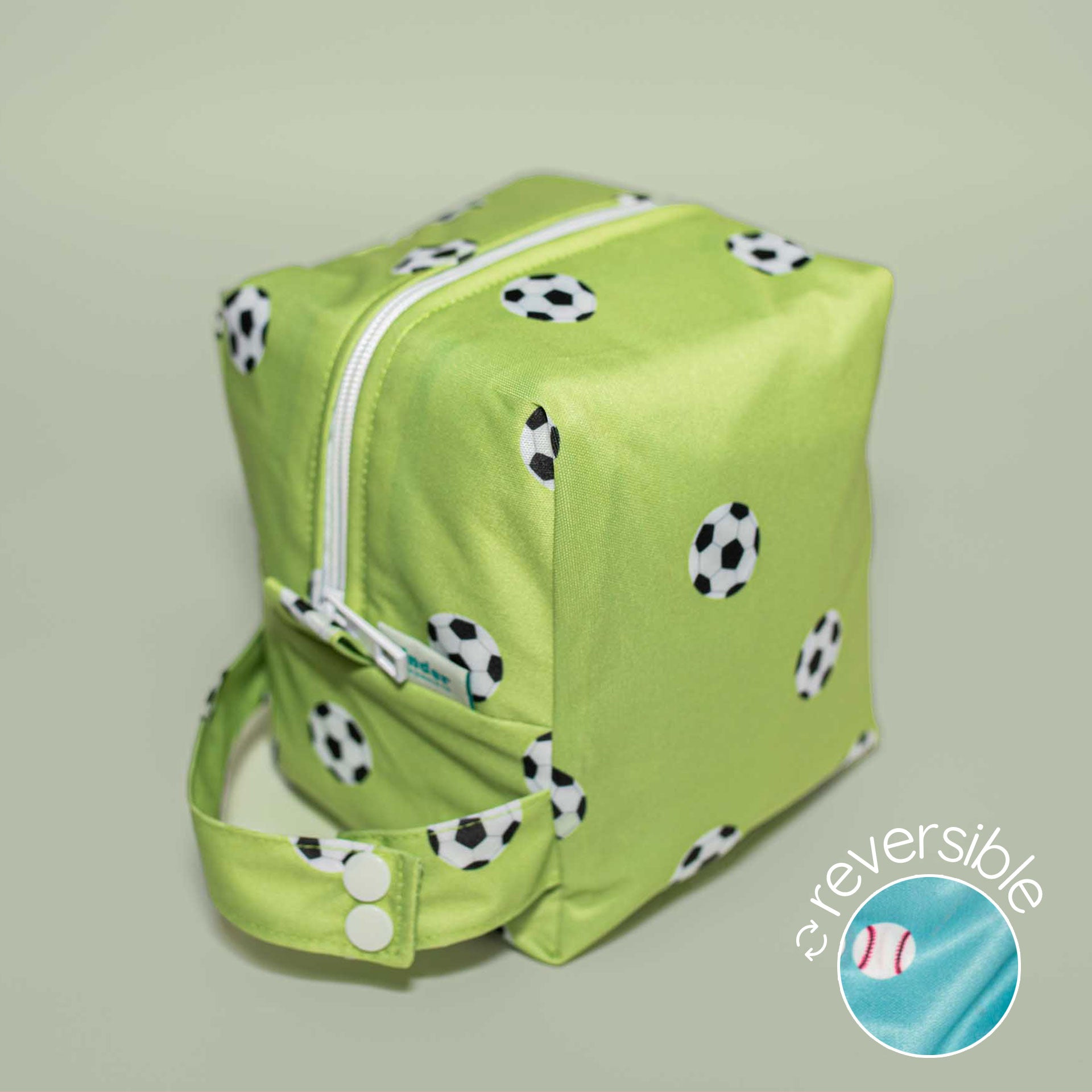 Reversible Mini Storage Travel Cube Diaper Pod with Exterior Storage Pocket