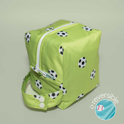 Reversible Mini Storage Travel Cube Diaper Pod with Exterior Storage Pocket