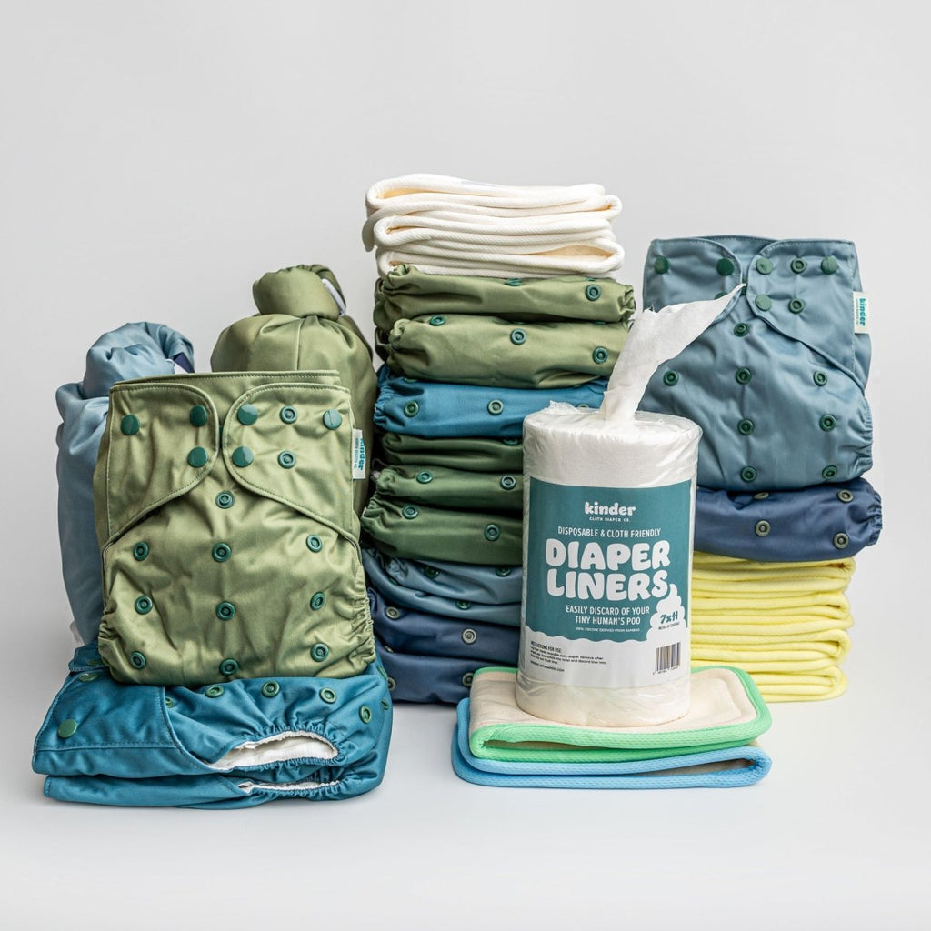 Solids - Gentle Earth - Modern - Cloth - Diapers - New Parent Starter Bundle - Kinder Cloth Diaper Co. - Pittsburgh - Based - Small - Business - Woman - Owned