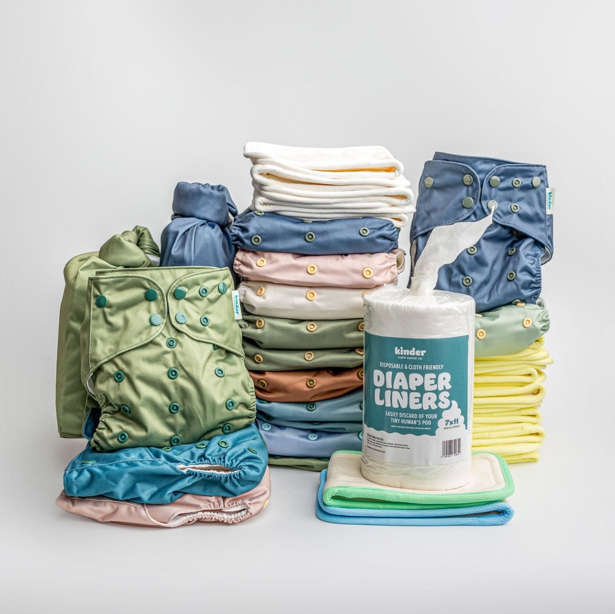 Solids - Gentle Earth - Modern - Cloth - Diapers - New Parent Starter Bundle - Kinder Cloth Diaper Co. - Pittsburgh - Based - Small - Business - Woman - Owned