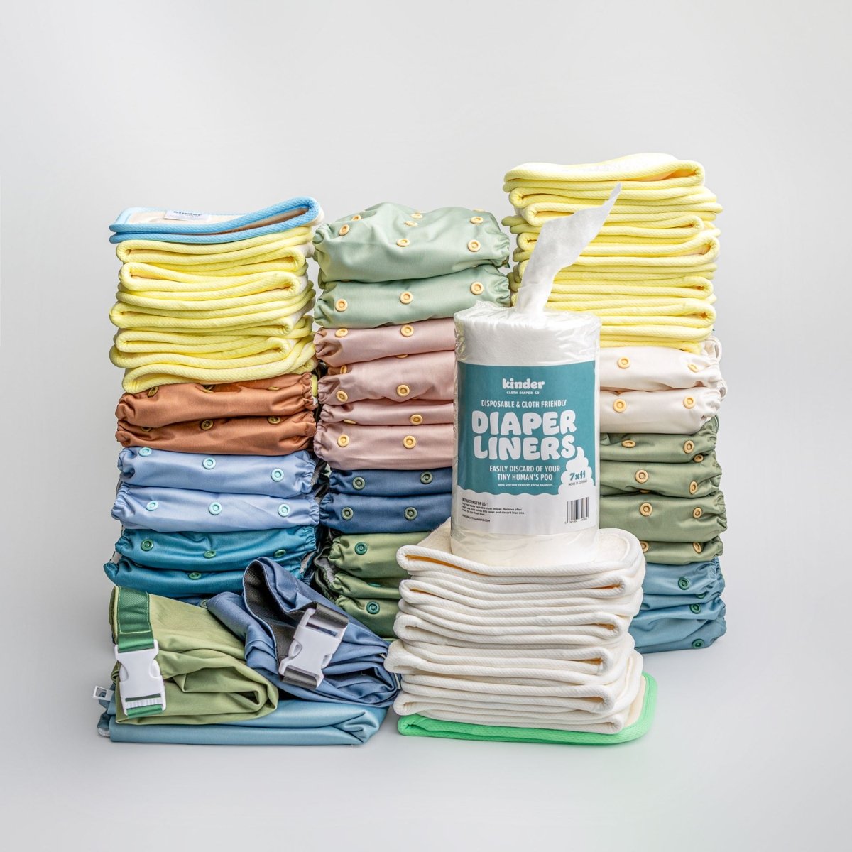 Solids - Gentle Earth - Modern - Cloth - Diapers - New Parent Starter Bundle - Kinder Cloth Diaper Co. - Pittsburgh - Based - Small - Business - Woman - Owned