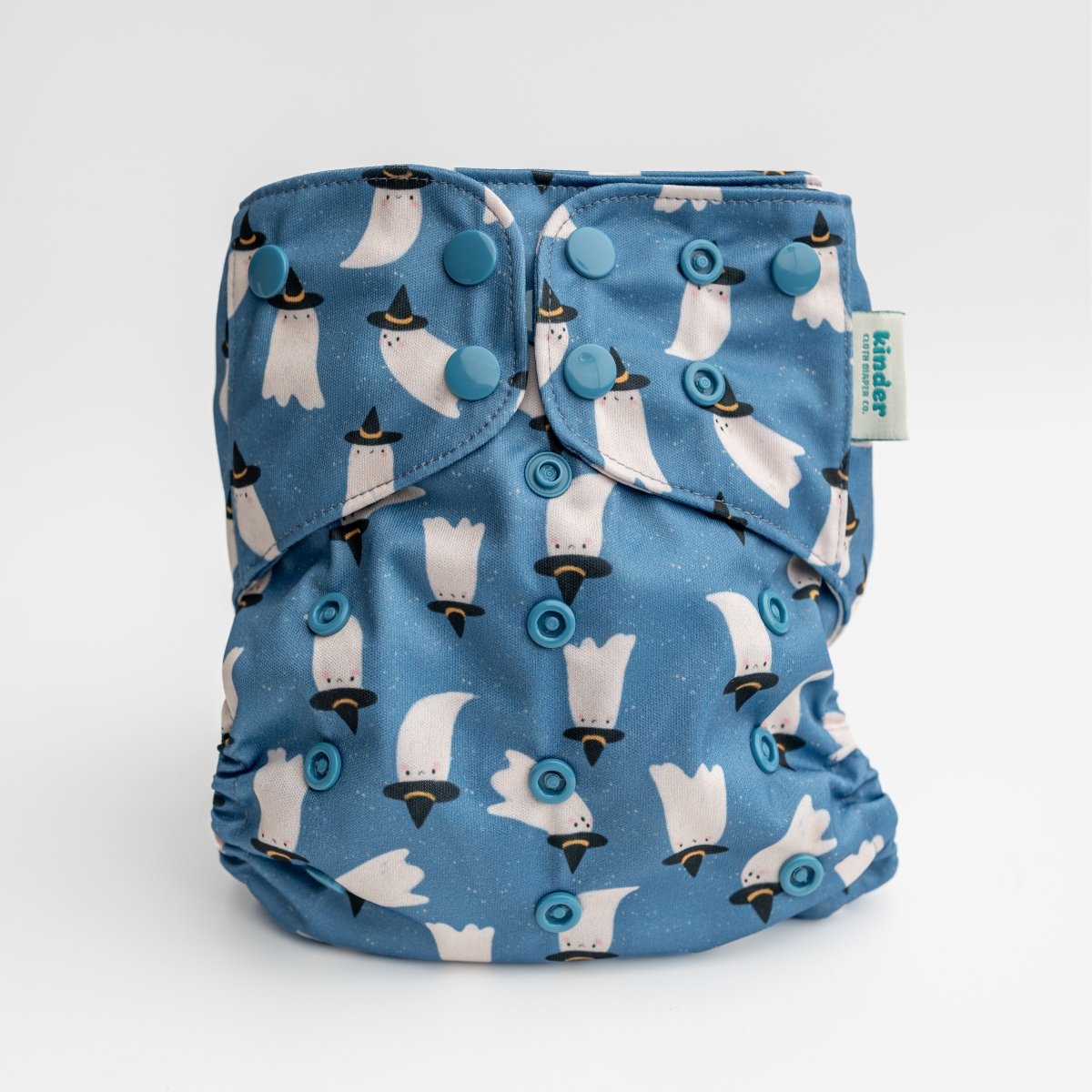 halloween bats with hats pocket diaper with black snaps by kinder cloth diaper co, one size fits most
