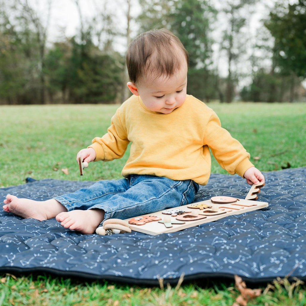 Anywhere Adventure Play Mat, Featuring Quilted Wipeable Machine Washable Fabric - Kinder Cloth Diaper Co. - modern reusable cloth diapers and more for birth to potty training - Pittsburgh Based Small Business