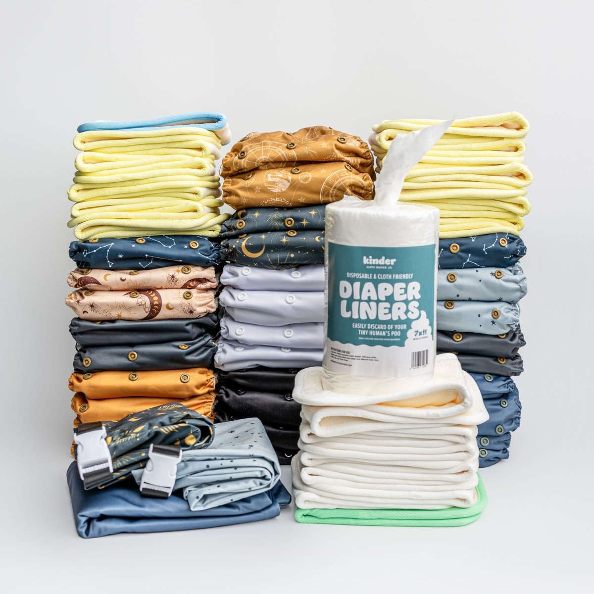 Starlight Skies - Modern - Cloth - Diapers - New Parent Starter Bundle - Kinder Cloth Diaper Co. - Pittsburgh - Based - Small - Business - Woman - Owned