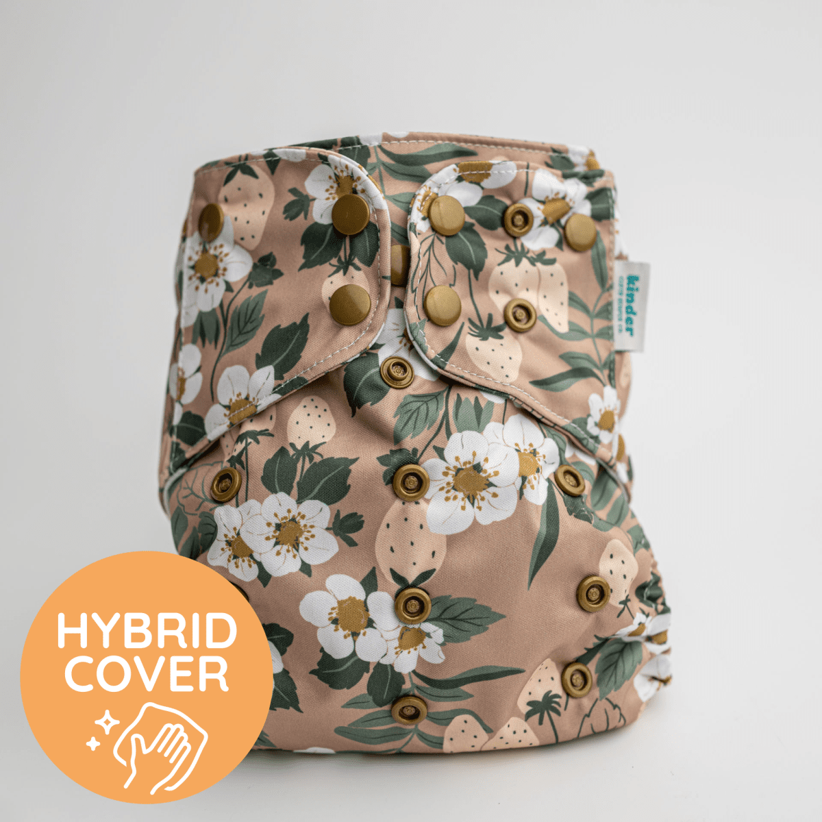 Strawberry Meadow - Modern - Cloth - Diapers - Diaper Cover - Kinder Cloth Diaper Co. - Pittsburgh - Based - Small - Business - Woman - Owned