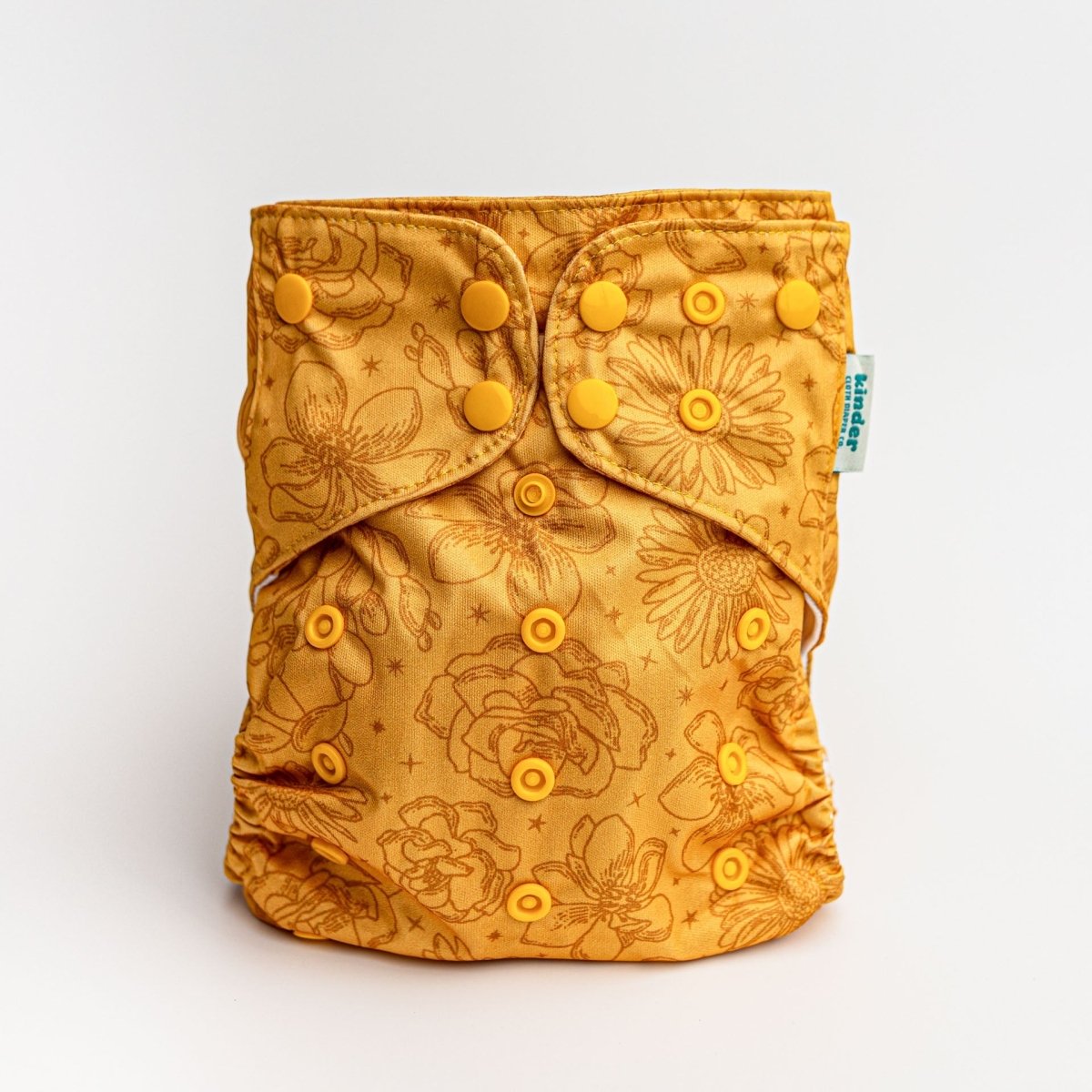 Floral: Essentials Pocket Cloth Diaper with Athletic Wicking Jersey, Grows with your Baby - Kinder Cloth Diaper Co. - 25 - 04 - 02 - modern reusable cloth diapers and more for birth to potty training - Pittsburgh Based Small Business