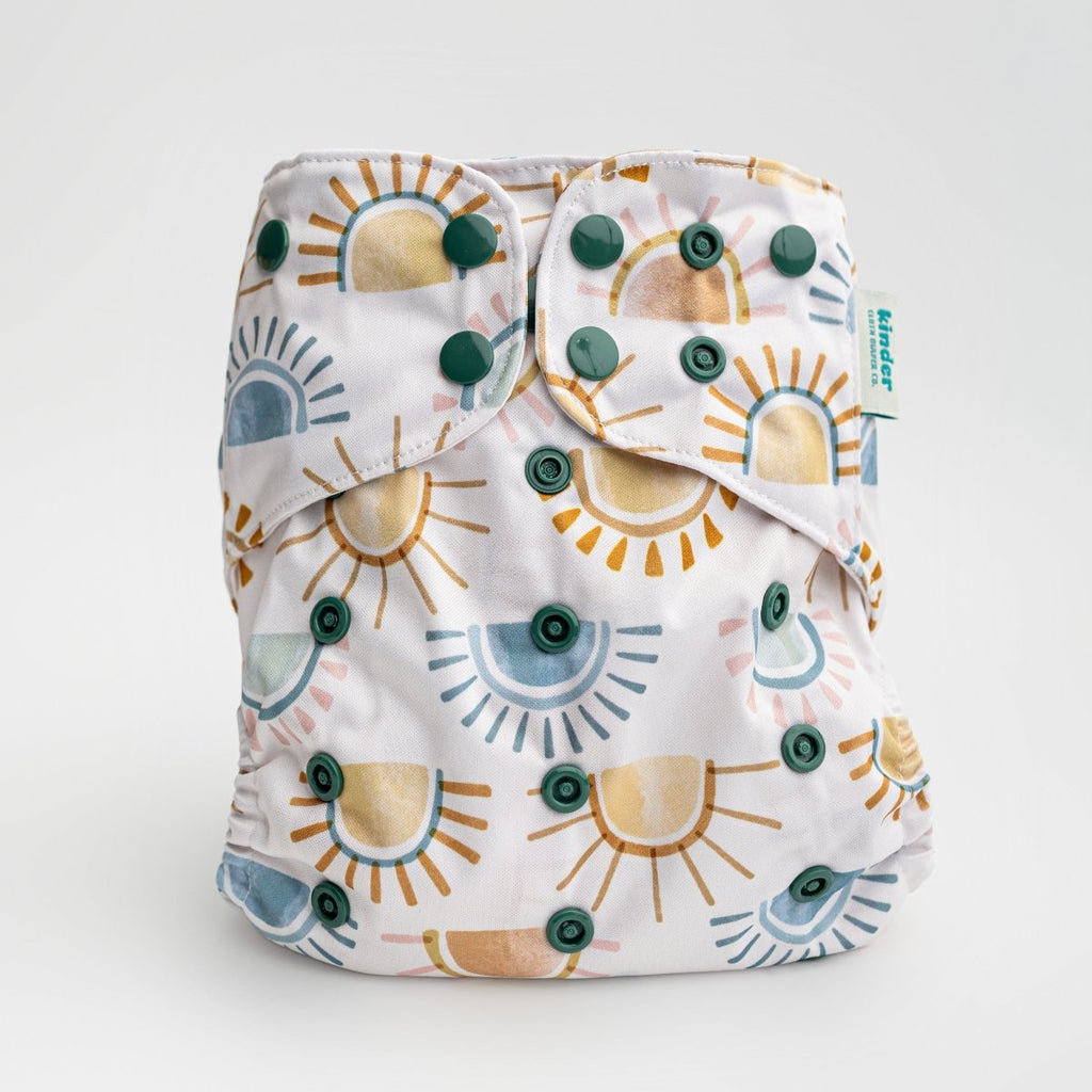 Sunshiney Day - Modern - Cloth - Diapers - Pocket Diaper - Kinder Cloth Diaper Co. - Pittsburgh - Based - Small - Business - Woman - Owned