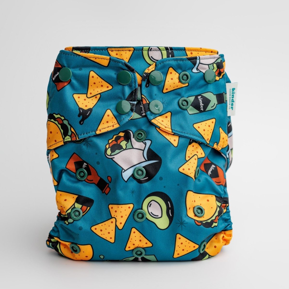 Taco Night (Original Color Way) - Modern - Cloth - Diapers - Pocket Diaper - Kinder Cloth Diaper Co. - Pittsburgh - Based - Small - Business - Woman - Owned