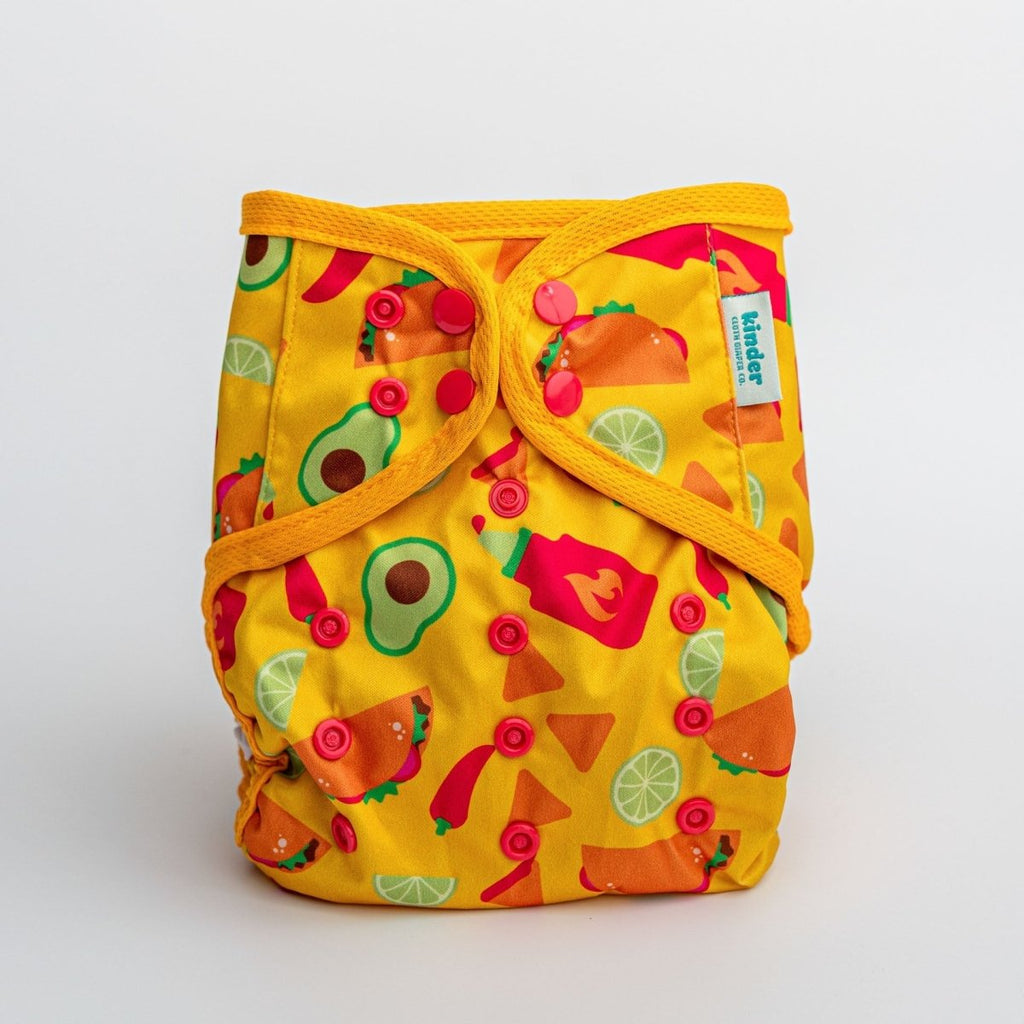 Patterned Wipeable Cloth Diaper Cover, Grows with your Baby - Kinder Cloth Diaper Co. - 18 - 06 - 01 - modern reusable cloth diapers and more for birth to potty training - Pittsburgh Based Small Business