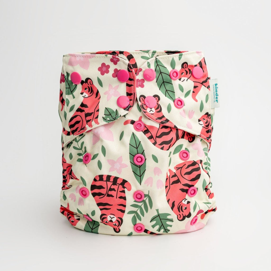 Tiger Lily - Modern - Cloth - Diapers - Pocket Diaper - Kinder Cloth Diaper Co. - Pittsburgh - Based - Small - Business - Woman - Owned