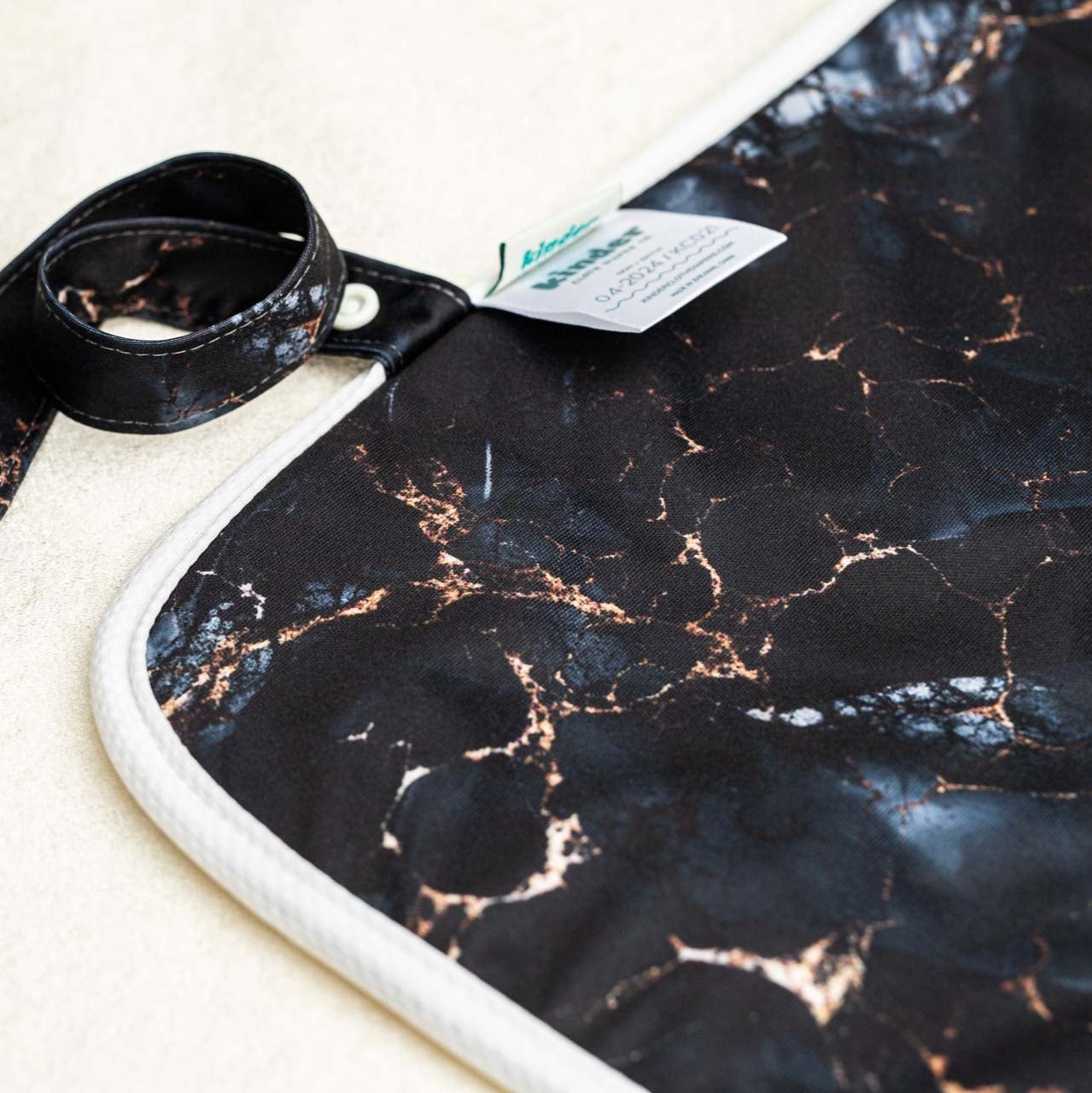 Ultra-Soft Bamboo Machine Washable and Wipeable Diaper Change Mat - Black Marble