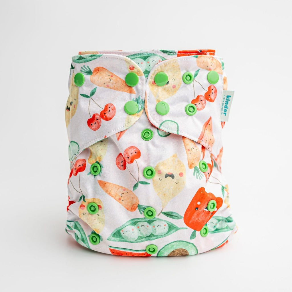 Veggie Smiles - Modern - Cloth - Diapers - Pocket Diaper - Kinder Cloth Diaper Co. - Pittsburgh - Based - Small - Business - Woman - Owned