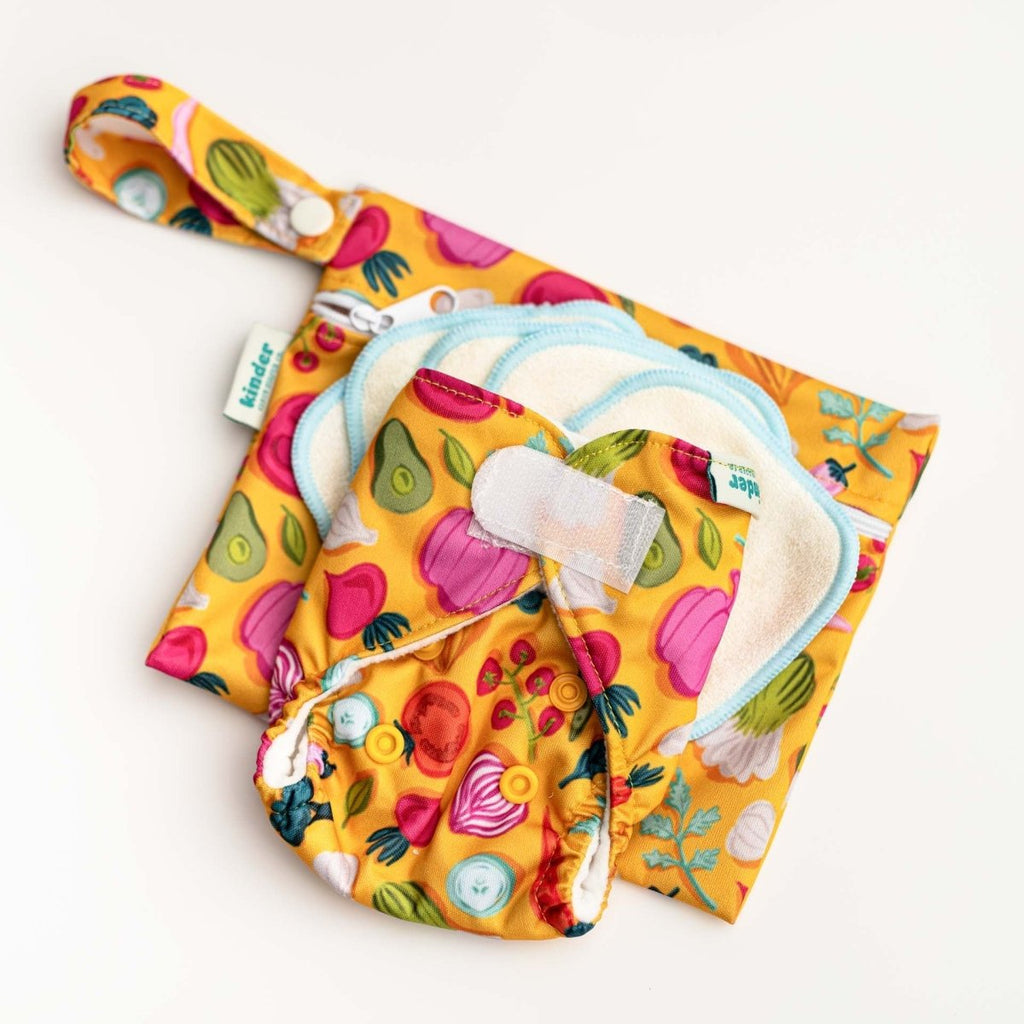 Reusable Doll Toy Diaper Set with 5 Mini Reusable Baby Wipes - Kinder Cloth Diaper Co. - 23 - 04 - 01 - modern reusable cloth diapers and more for birth to potty training - Pittsburgh Based Small Business