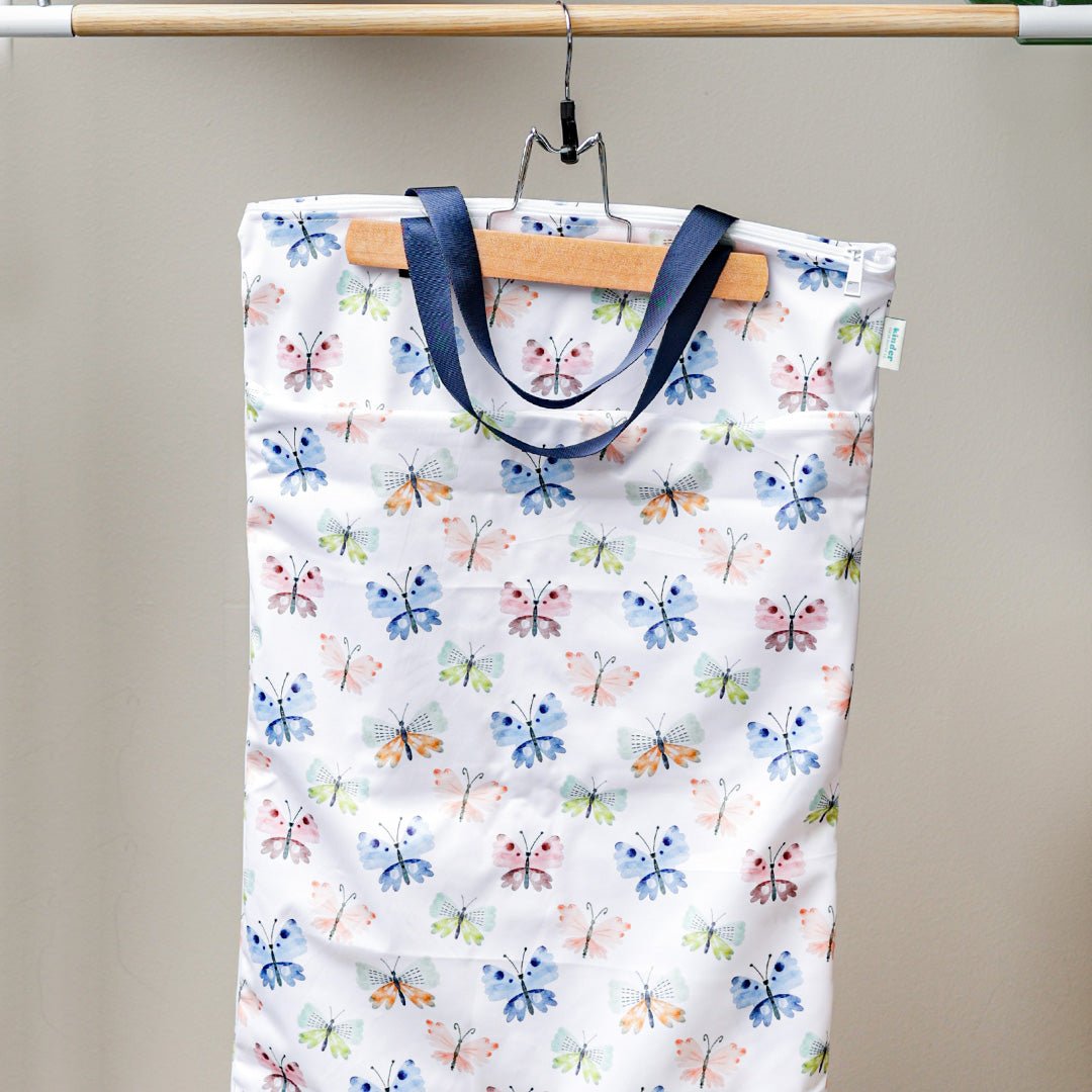 Watercolor Blissful Butterflies - Modern - Cloth - Diapers - Wet Bag - Kinder Cloth Diaper Co. - Pittsburgh - Based - Small - Business - Woman - Owned
