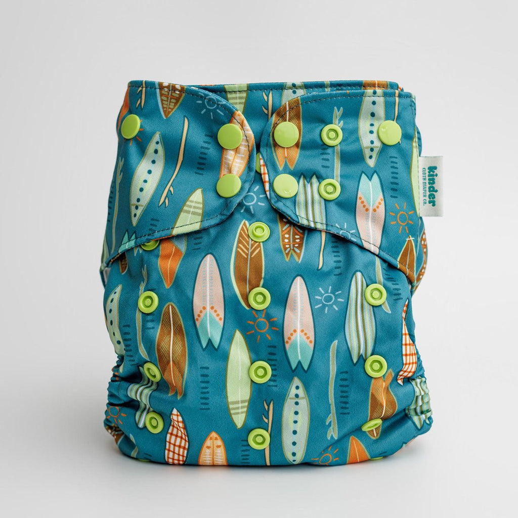 Wave Rider - Modern - Cloth - Diapers - Pocket Diaper - Kinder Cloth Diaper Co. - Pittsburgh - Based - Small - Business - Woman - Owned