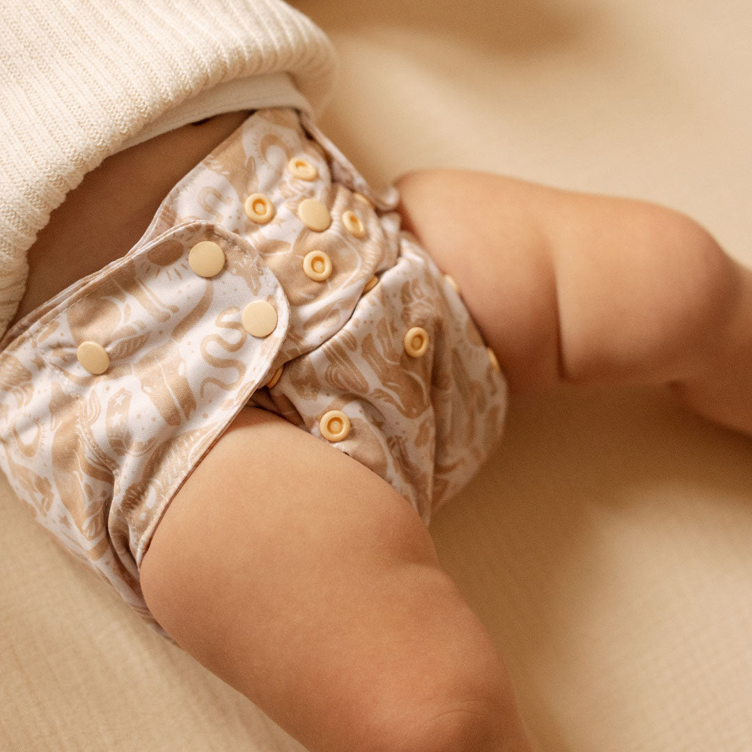 Nature: Essentials Pocket Cloth Diaper with Athletic Wicking Jersey, Grows with your Baby