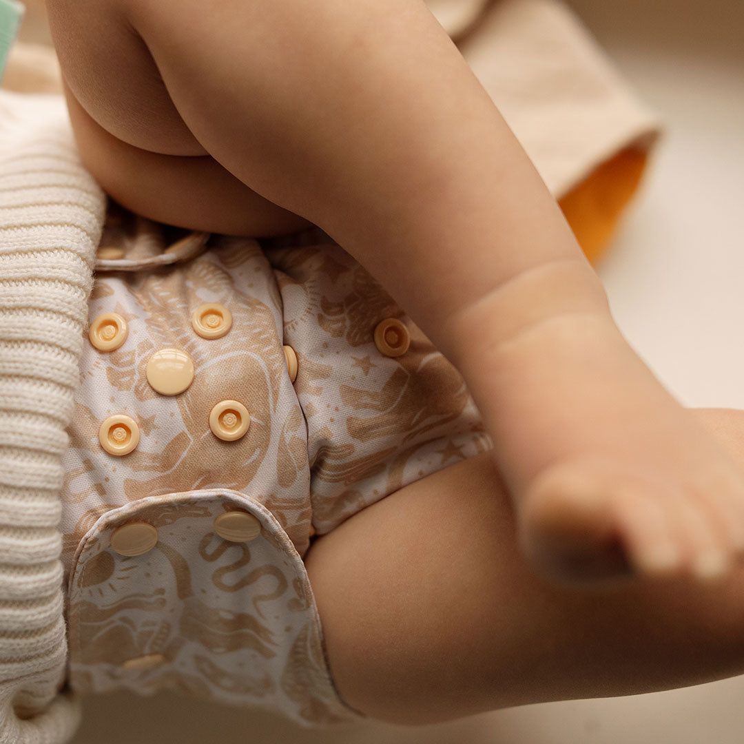 Nature: Essentials Pocket Cloth Diaper with Athletic Wicking Jersey, Grows with your Baby