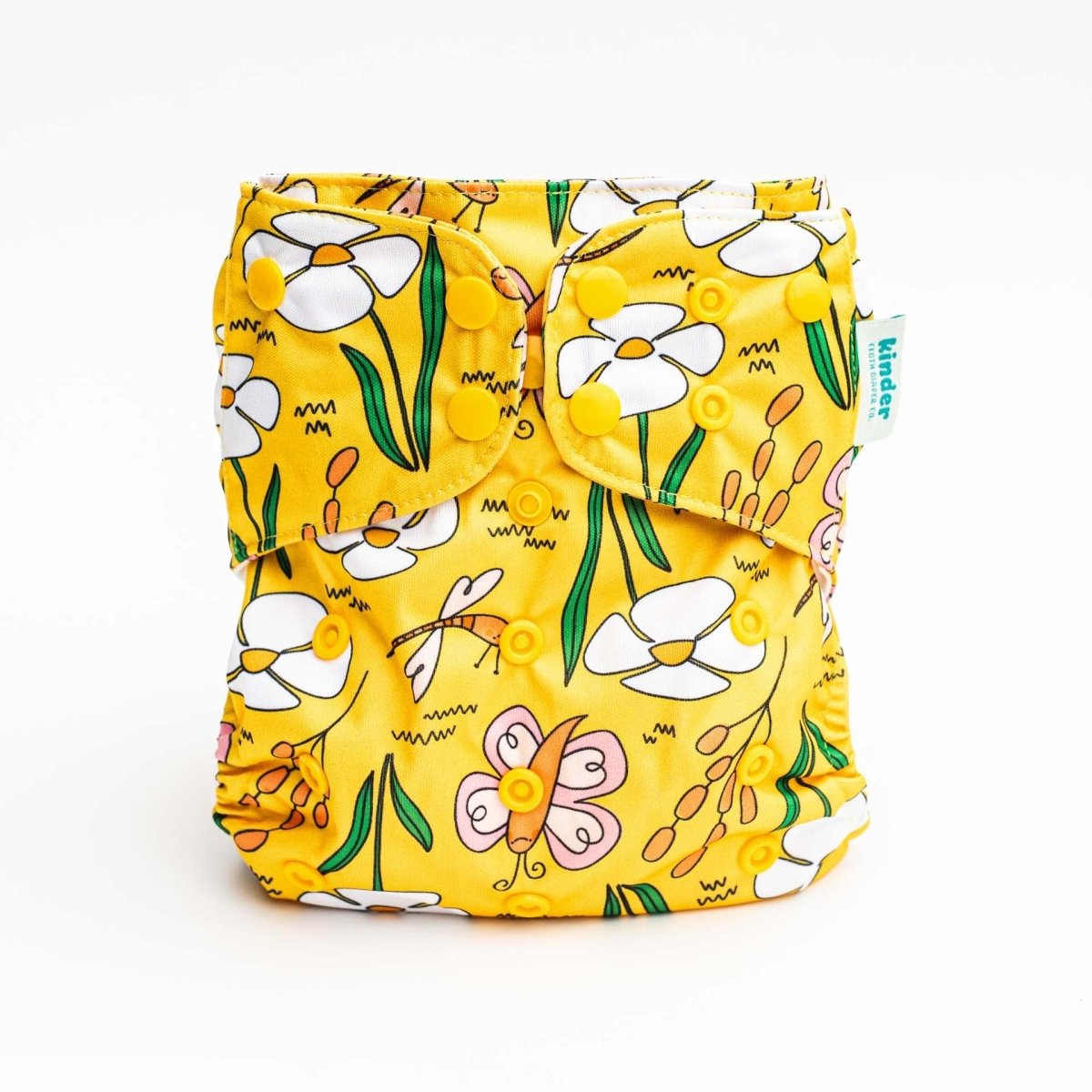 Floral: Essentials Pocket Cloth Diaper with Athletic Wicking Jersey, Grows with your Baby - Kinder Cloth Diaper Co. - 26 - 02 - 05 - modern reusable cloth diapers and more for birth to potty training - Pittsburgh Based Small Business