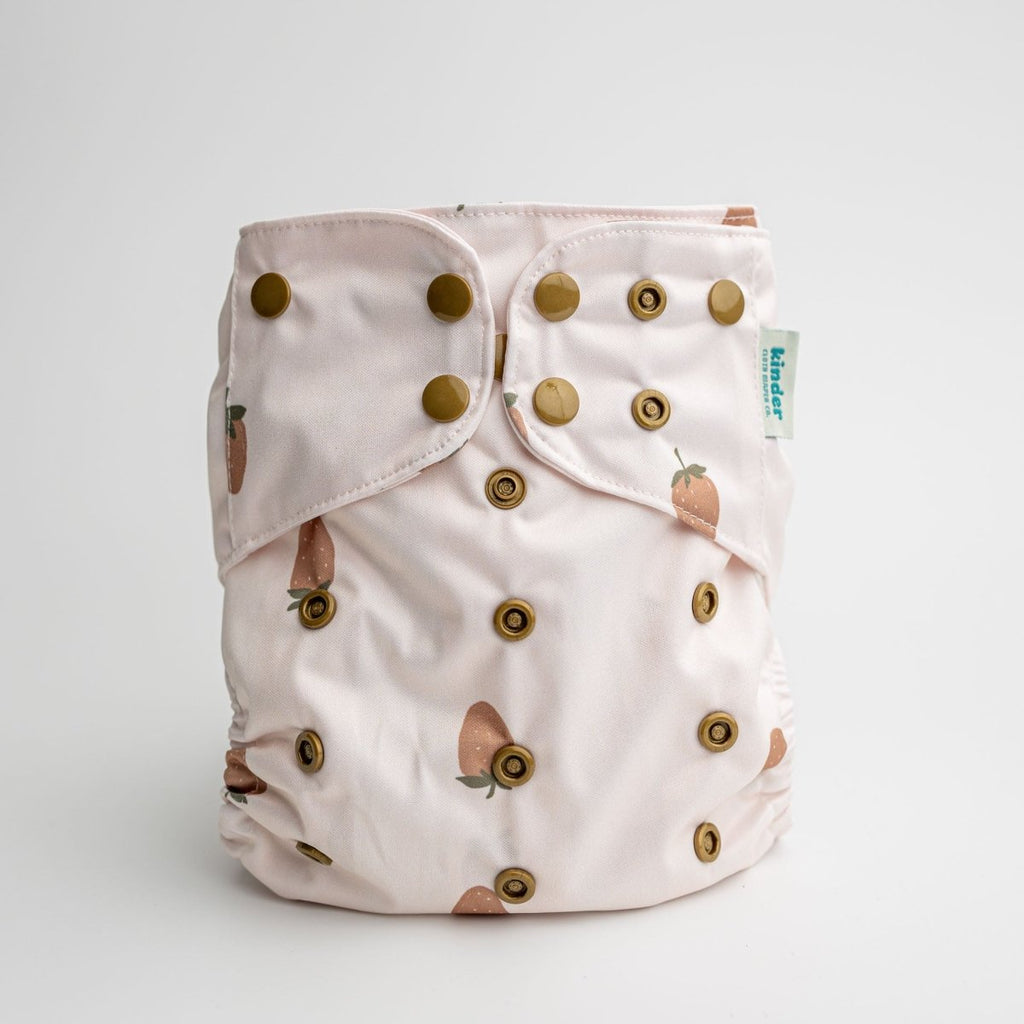 Wild Strawberry - Modern - Cloth - Diapers - Pocket Diaper - Kinder Cloth Diaper Co. - Pittsburgh - Based - Small - Business - Woman - Owned