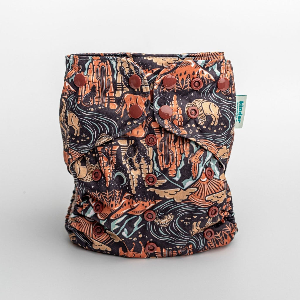 Nature: Essentials Pocket Cloth Diaper with Athletic Wicking Jersey, Grows with your Baby - Kinder Cloth Diaper Co. - 30 - 02 - 04 - modern reusable cloth diapers and more for birth to potty training - Pittsburgh Based Small Business