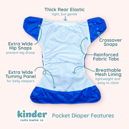 Play Basics Pocket Cloth Diaper with Athletic Wicking Jersey