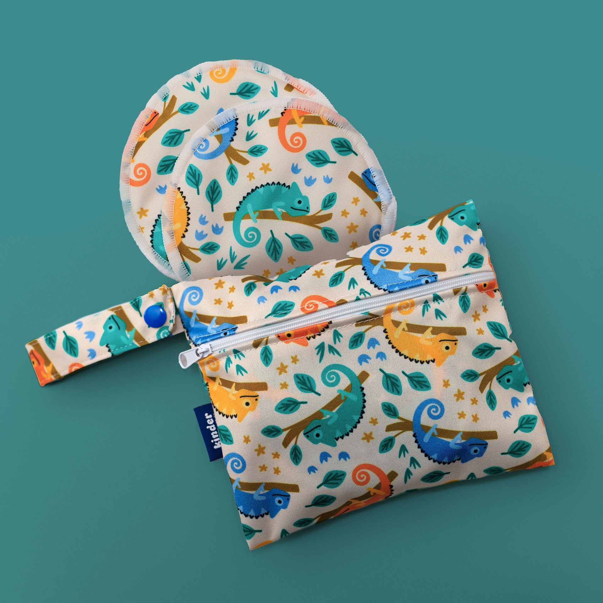 Patterned Micro Zipper Wet Bag for Nursing Pads and Snacks