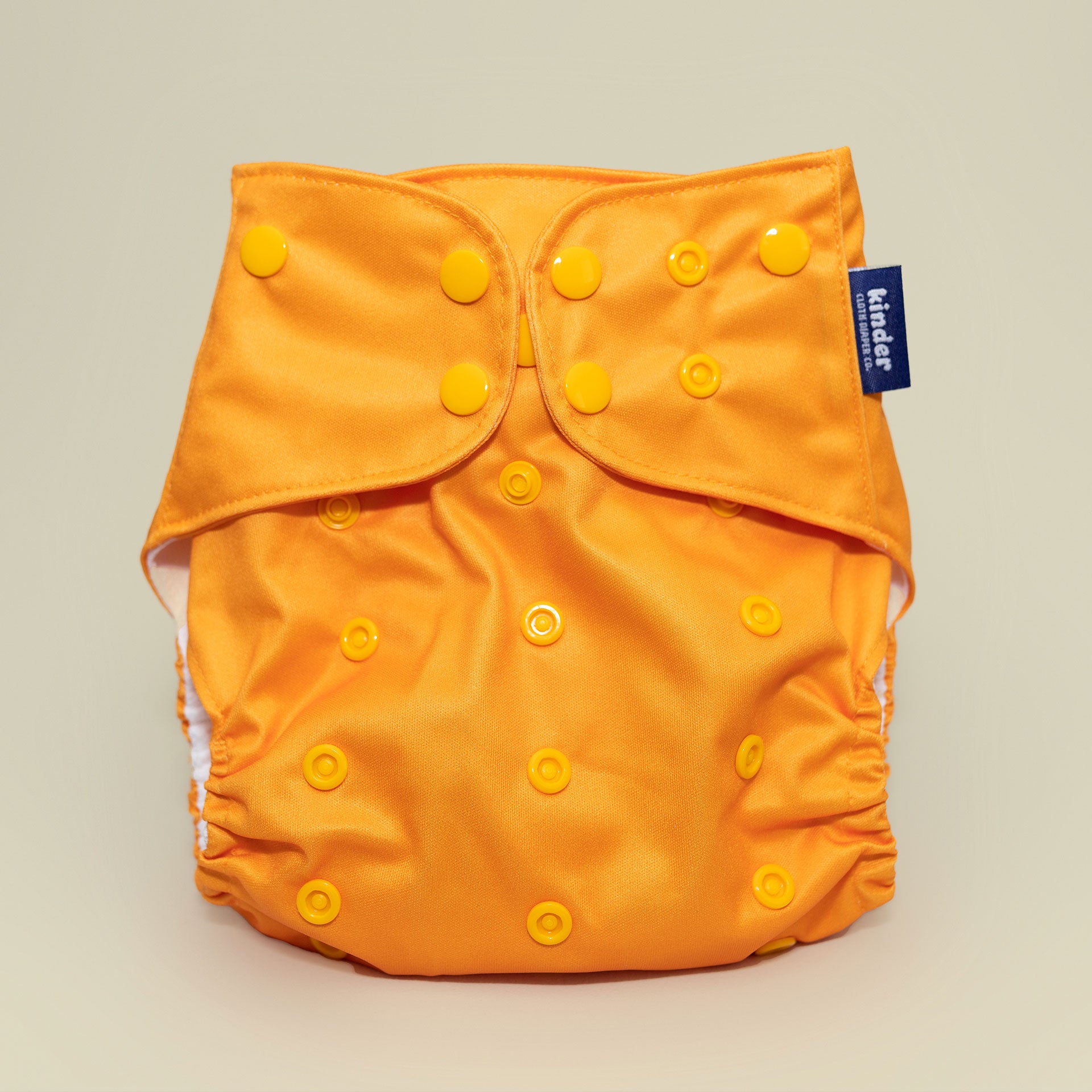 Modern Reusable Cloth Pocket Diaper Yellow Orange Mustard Solid Color AWJ Mesh Tummy Panel