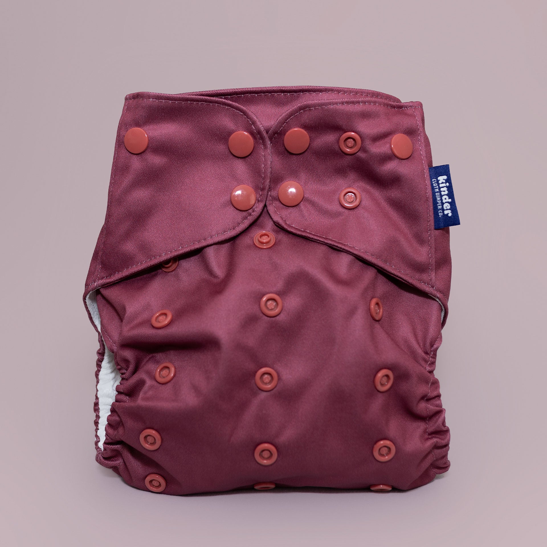 Modern Reusable Cloth Pocket Diaper Solid Color AWJ Mesh Tummy Panel Mauve Pink Maroon