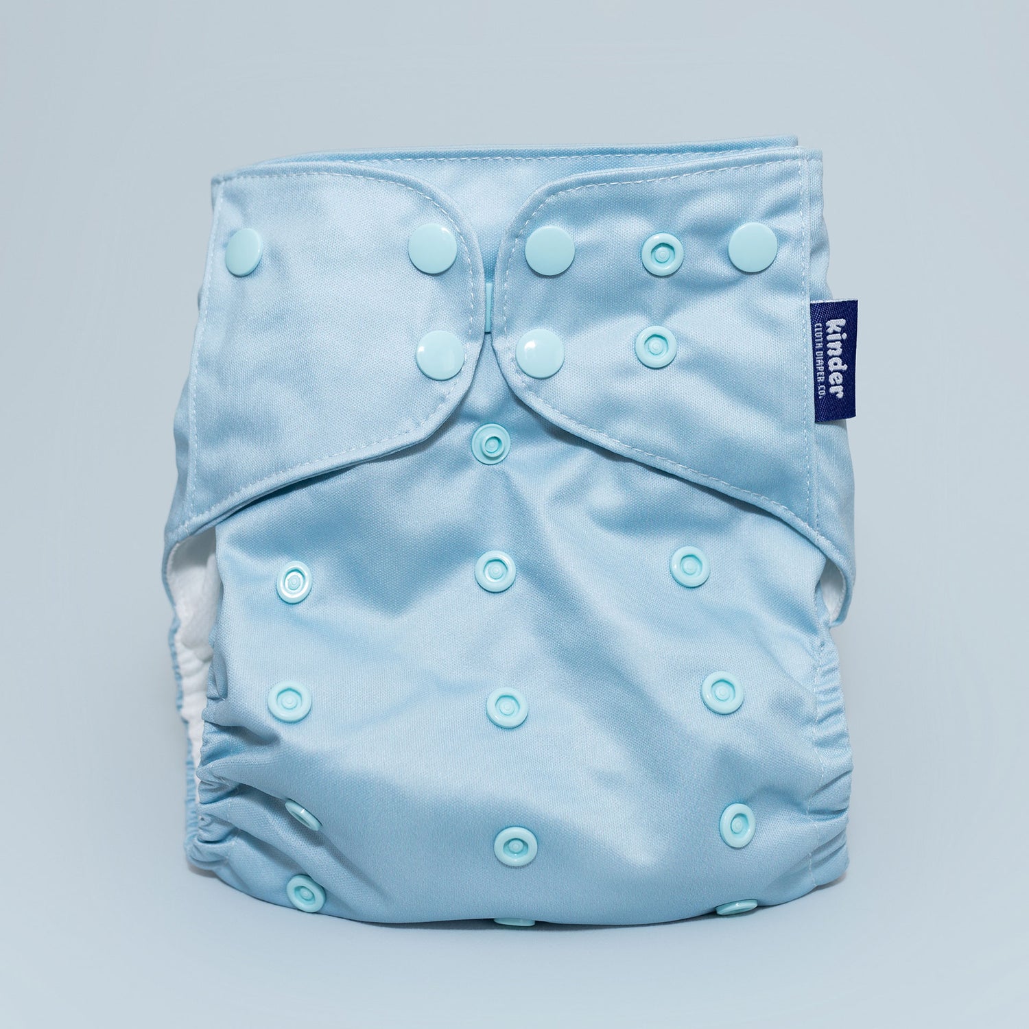Modern Reusable Cloth Pocket Diaper Solid Color AWJ Mesh Tummy Panel Powder Baby Blue Light Pastel