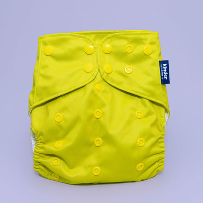 Bold Bright Reusable Modern Cloth Pocket Diaper Fits from Birth to Potty Training Toddler 60lbs 7lbs AWJ Tummy Panel Lime Green