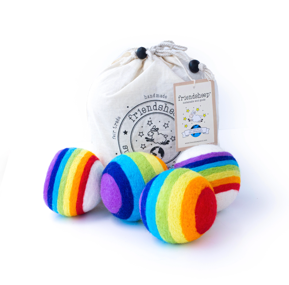 Pride Rainbow Wool Dryer Ball for Drying Cloth Diapers Friendsheep colorful dryer accessory laundry