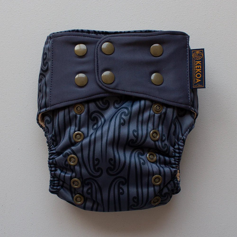 Kekoa: Premium Hybrid One Size Nappy 6 - 42 pounds - Kinder Cloth Diaper Co. - 14 - 05 - 05B - modern reusable cloth diapers and more for birth to potty training - Pittsburgh Based Small Business